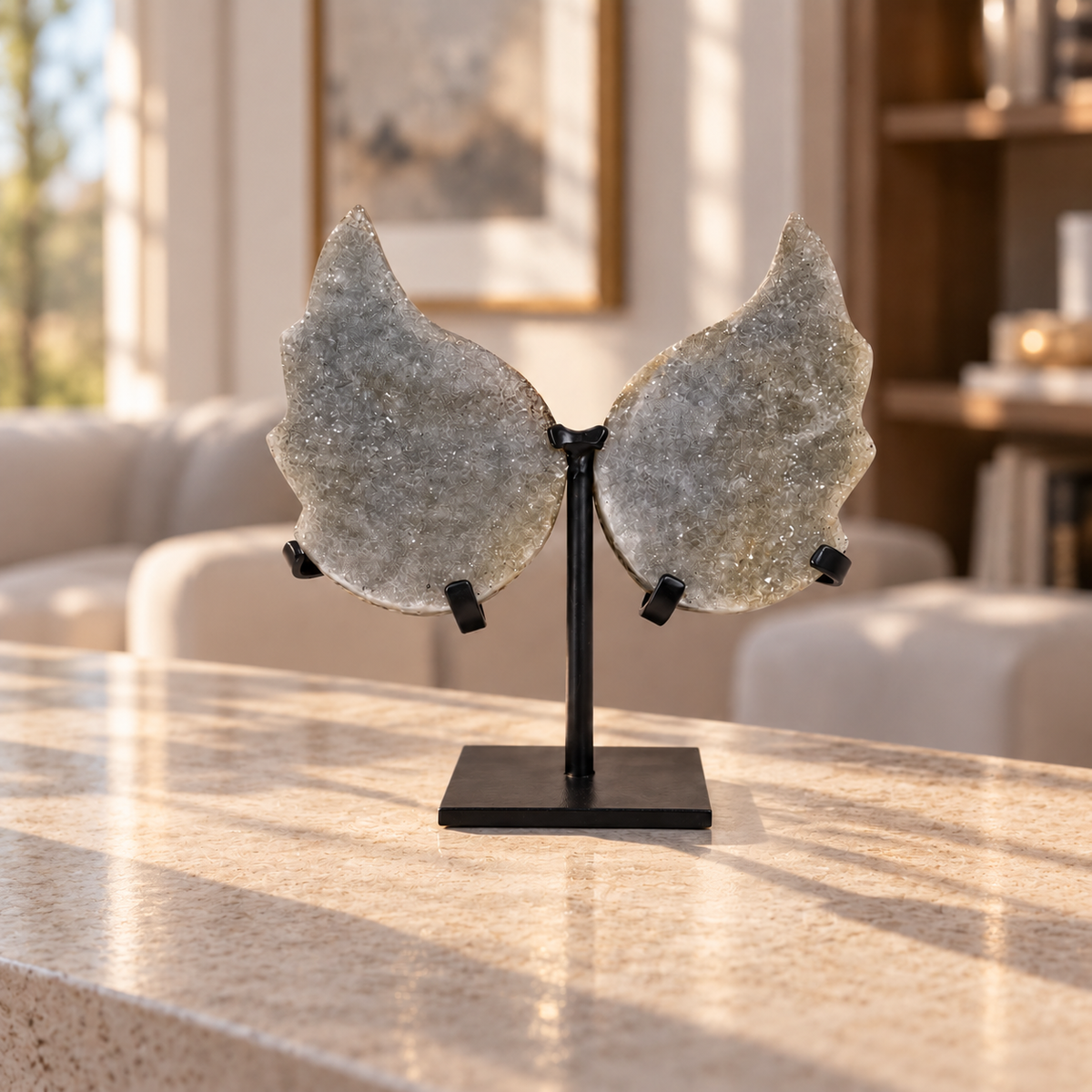 Druzy Angel Wings