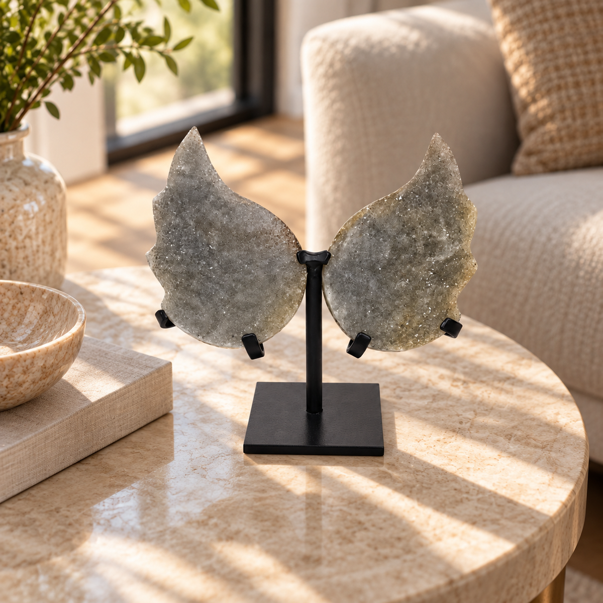 Druzy Angel Wings