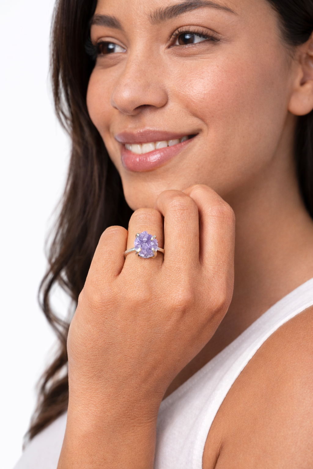 Amethyst Solitaire Ring (Size 5-8)