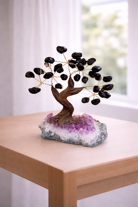 Obsidian & Amethyst Tree of Protection