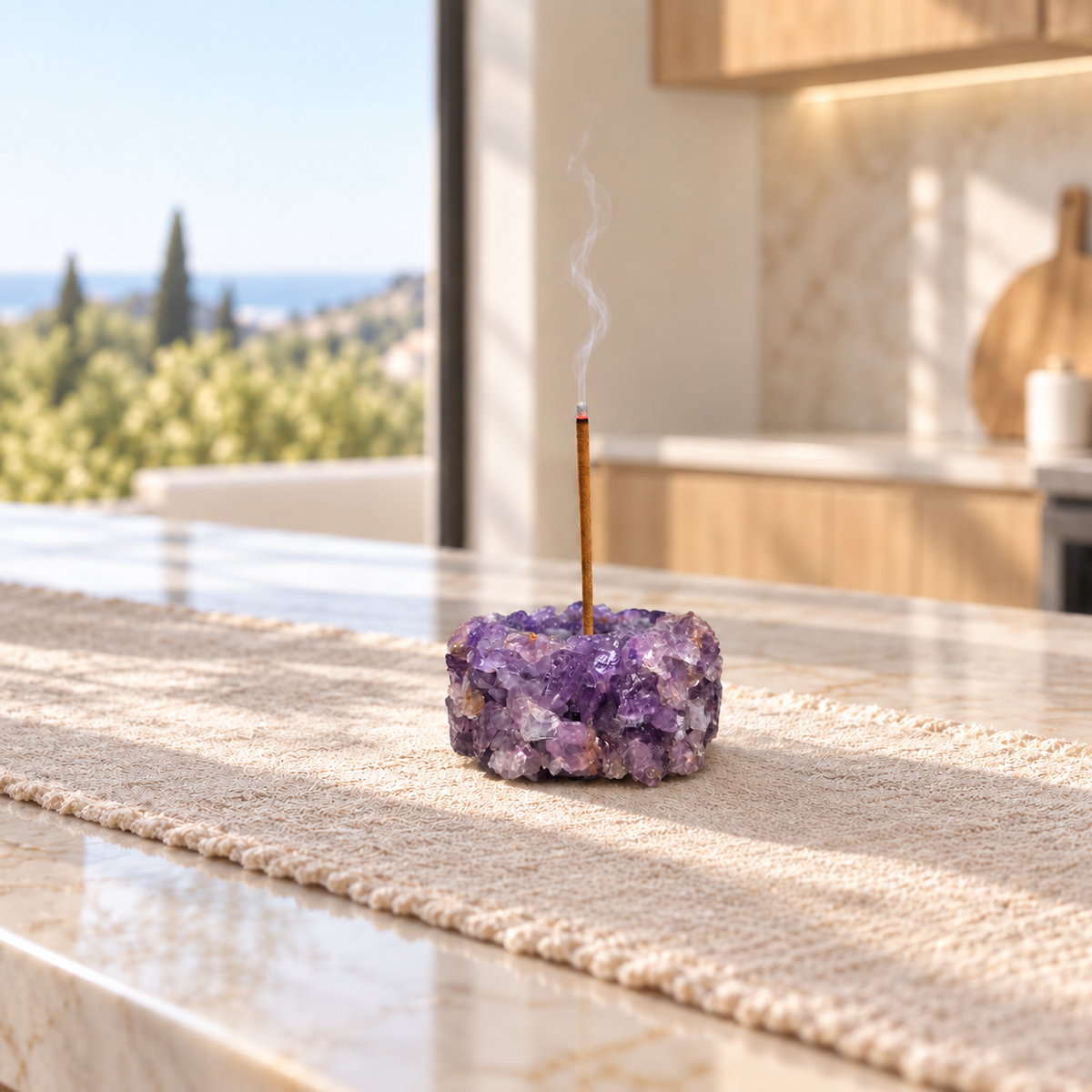 Amethyst Incense Holder