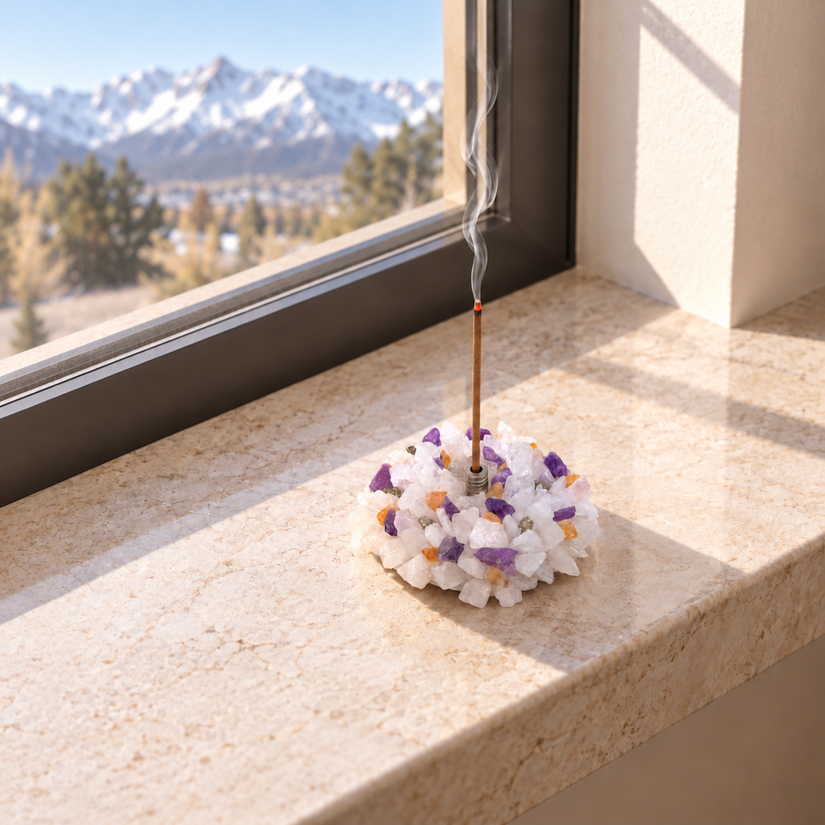Mixed Crystal Incense Holder