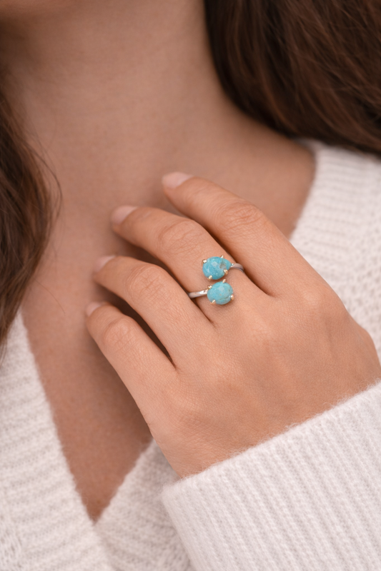 Desert Sky Double Turquoise Ring