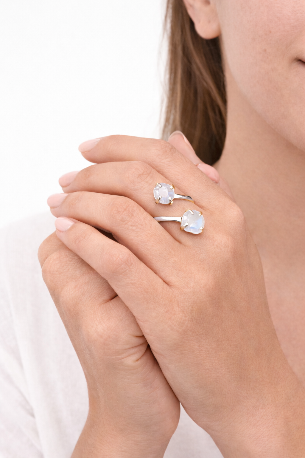 Moonstone Dual Ring – June Birthstone