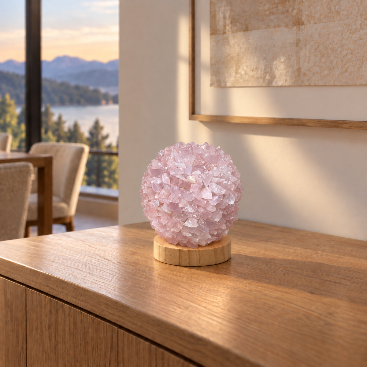 Rose Quartz Cluster Lamp