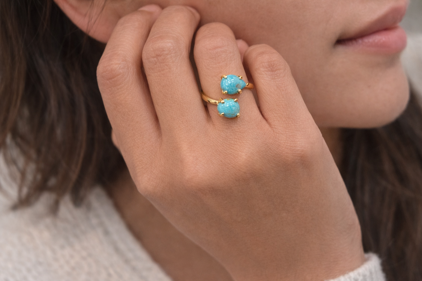 Desert Sky Double Turquoise Ring