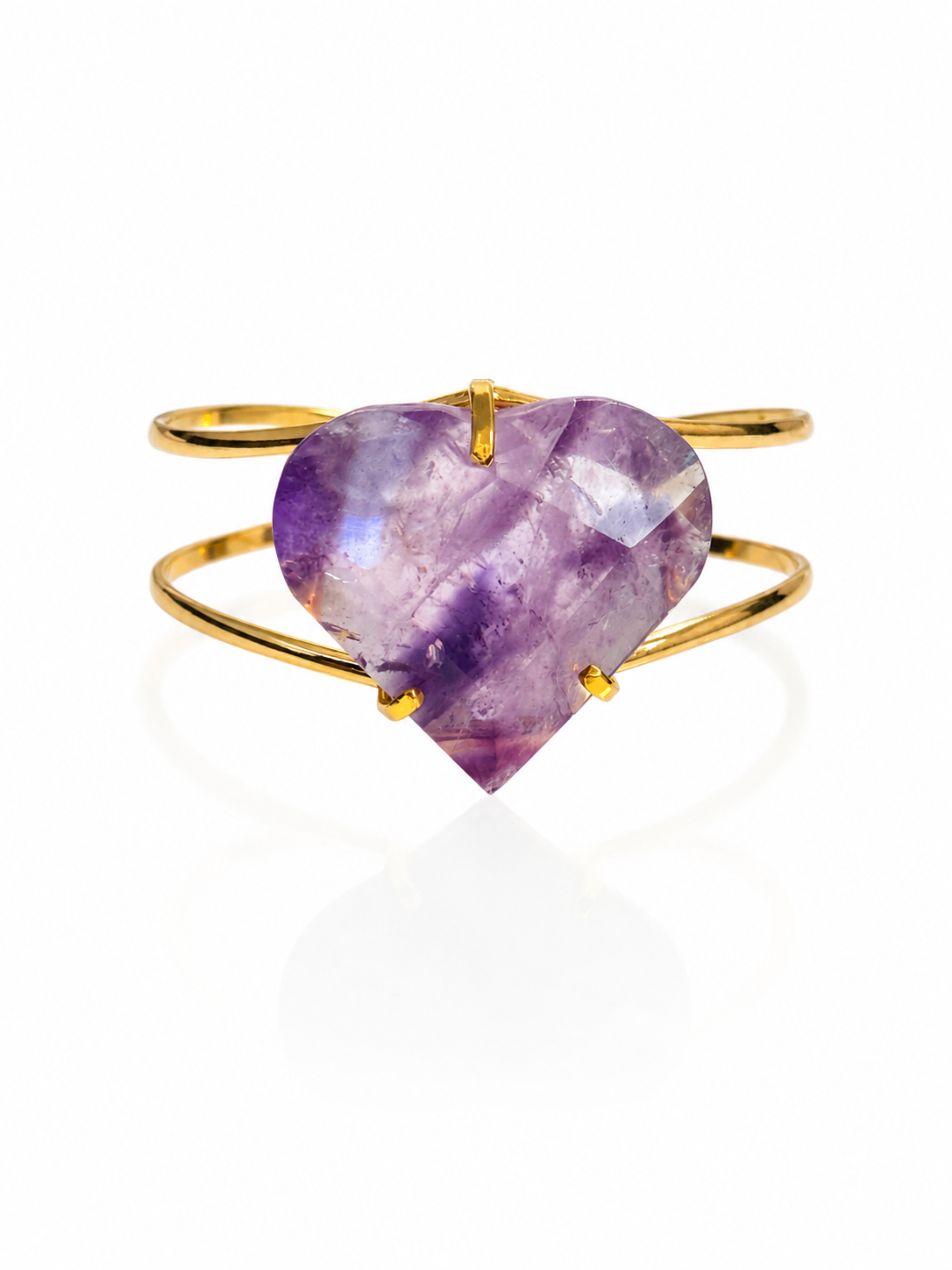 Faceted Amethyst Heart Bracelet