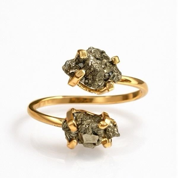 Double Pyrite Ring Sterling Silver