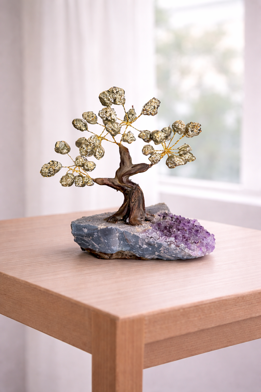 Pyrite & Amethyst Tree of Prosperity