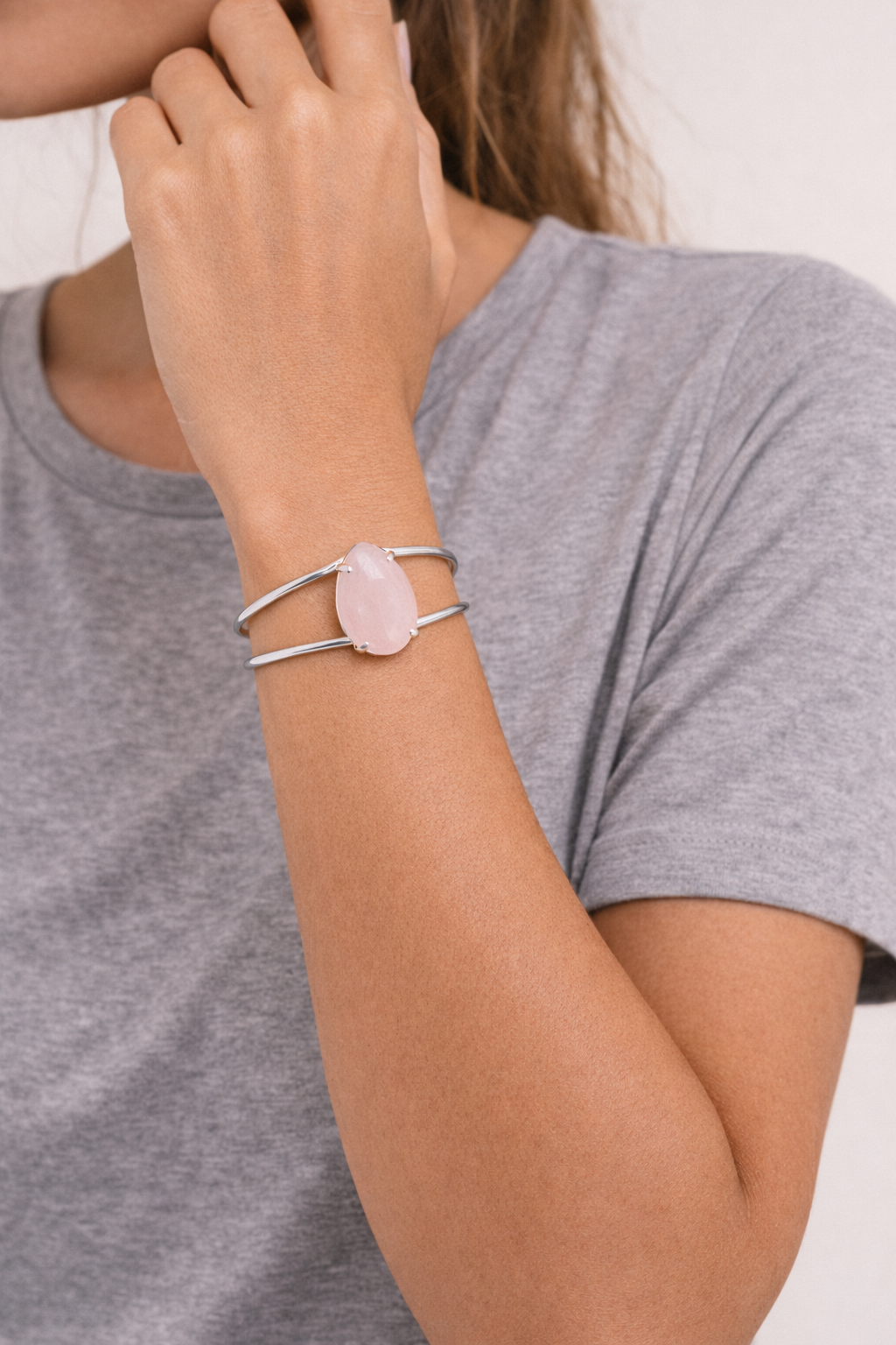 Rose Quartz Drop Bracelet