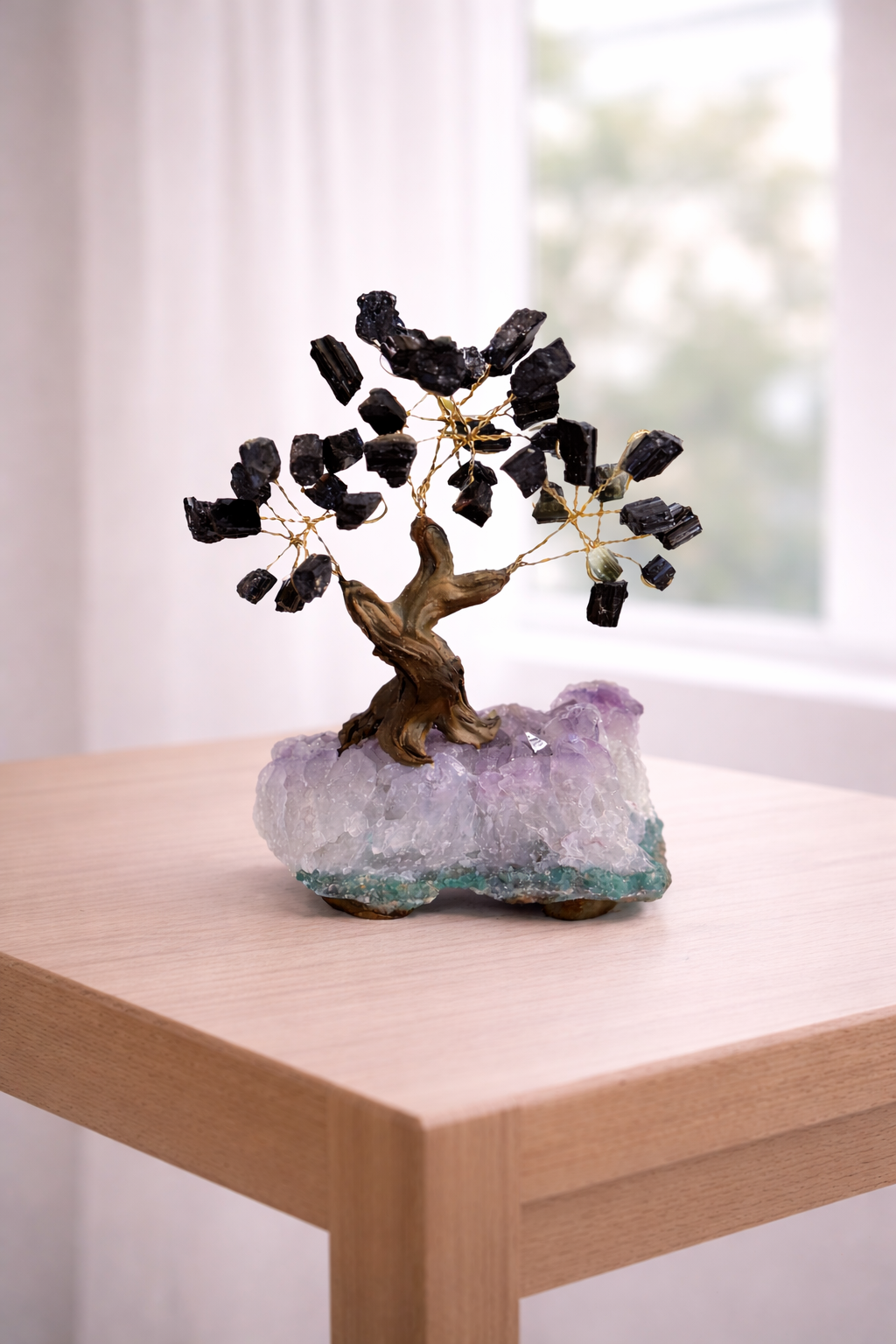 Black Tourmaline & Amethyst Tree of Protection