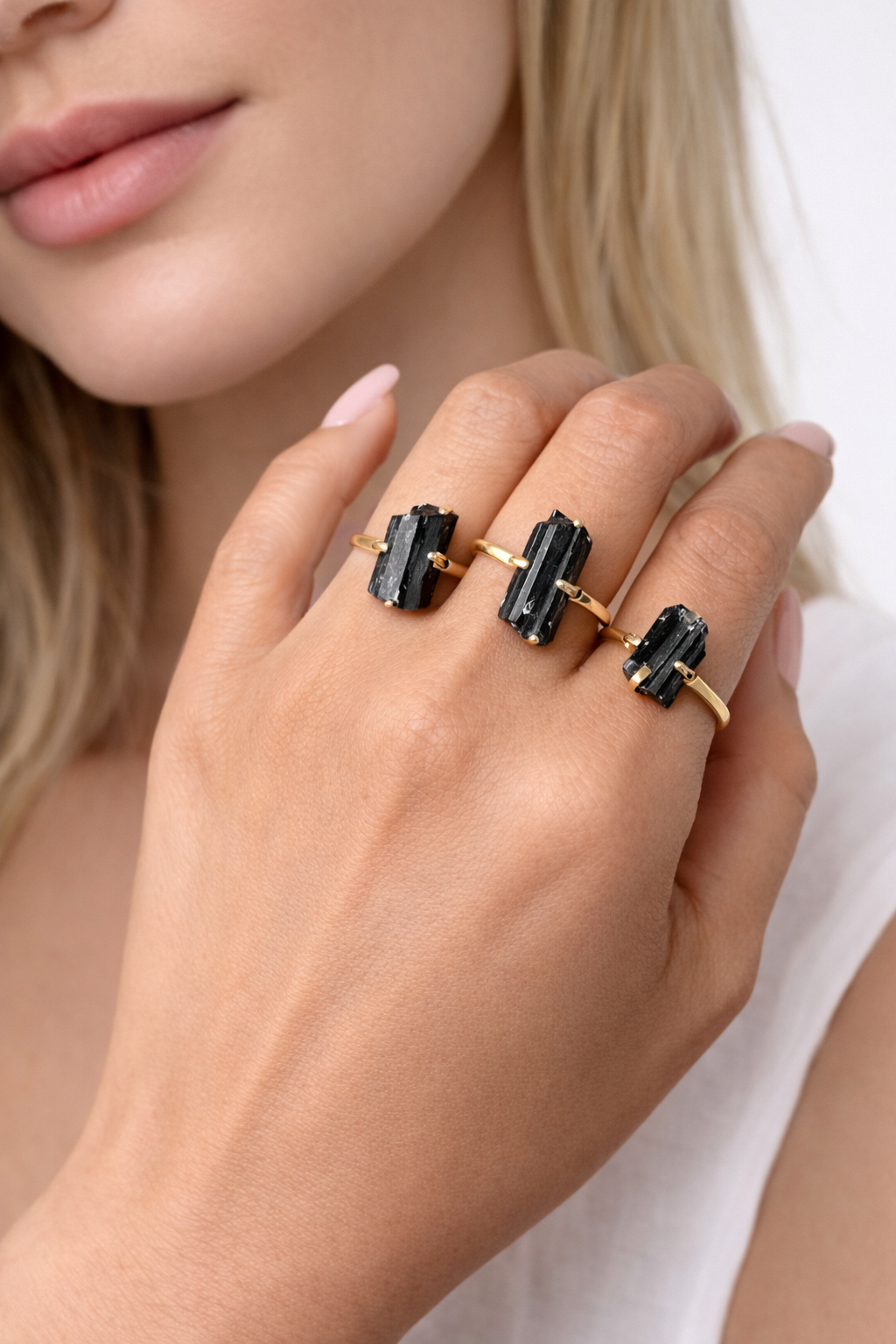 Small Black Tourmaline Ring