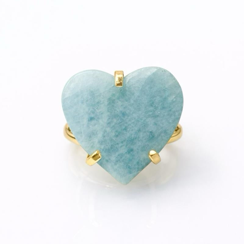 Aquamarine Heart Ring