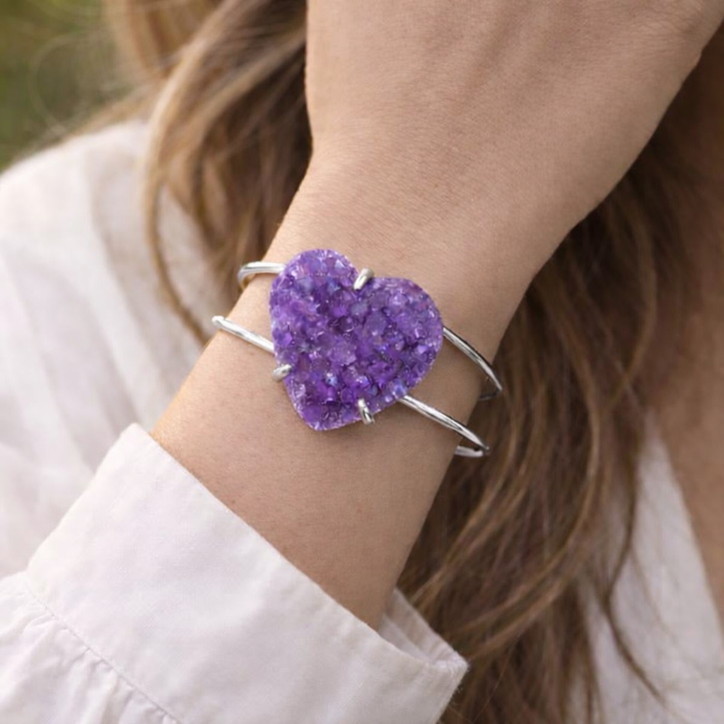 Amethyst Heart Bracelet