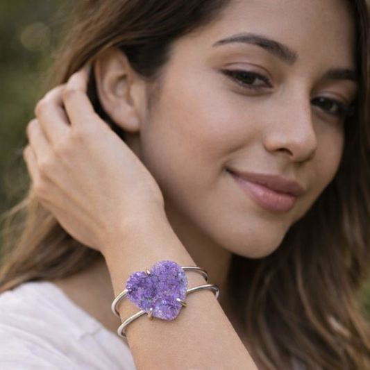 Amethyst Heart Bracelet