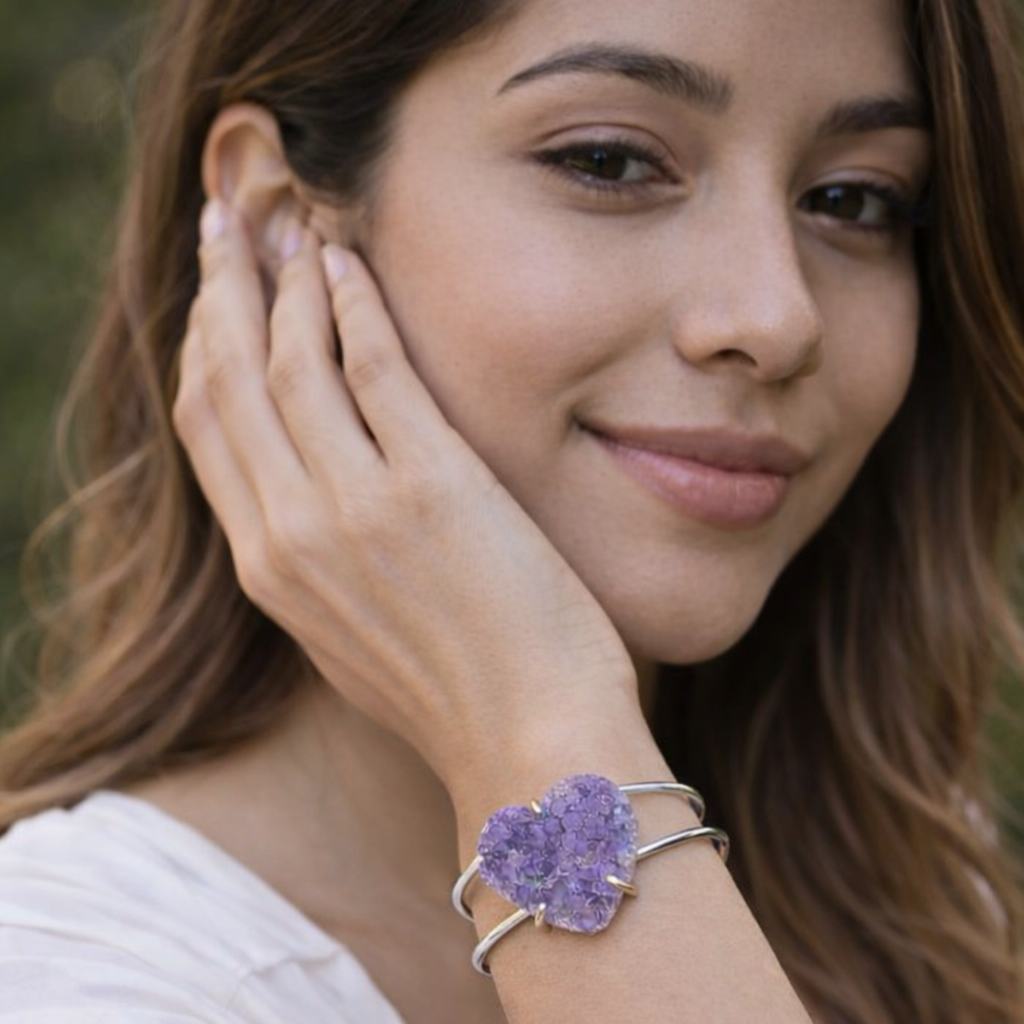 Amethyst Heart Bracelet