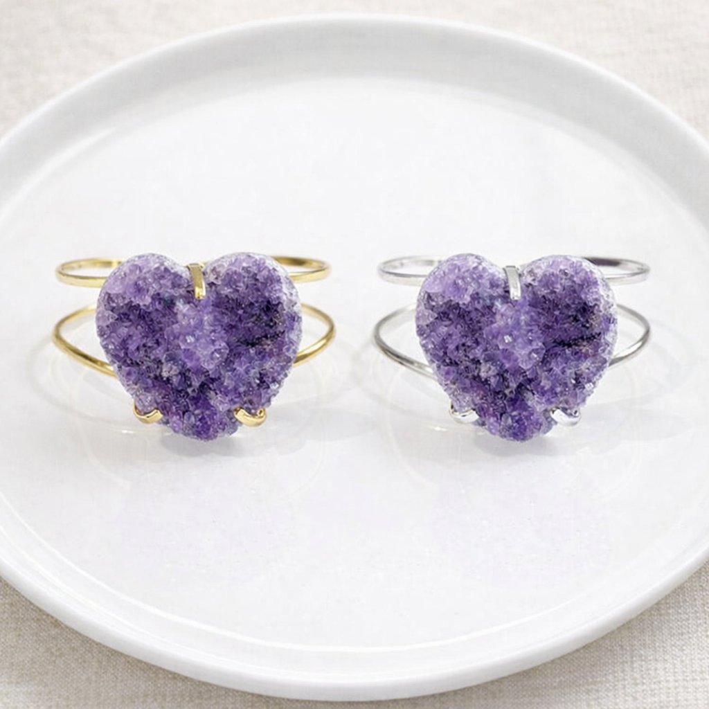Amethyst Heart Bracelet