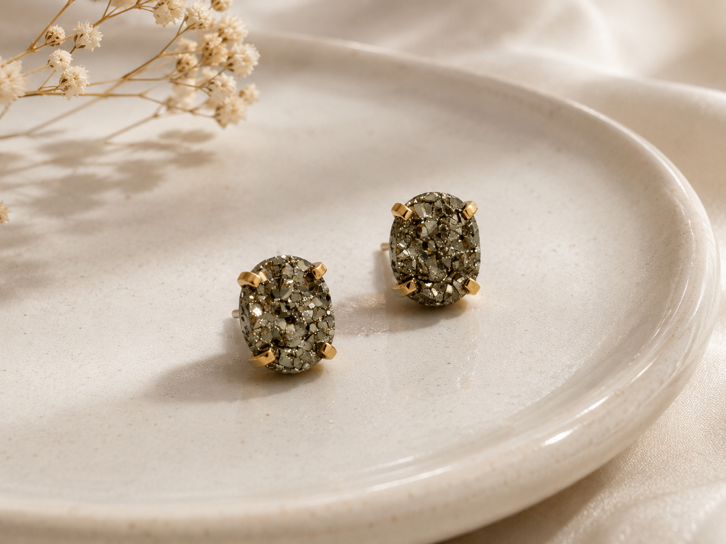 Pyrite Stud Earrings