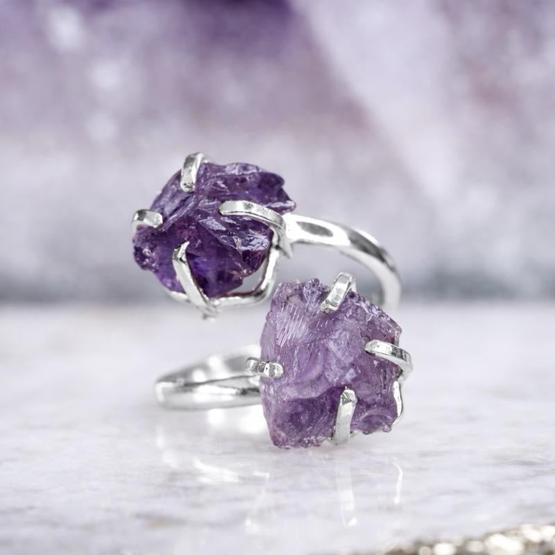 Double Amethyst Ring (Size 5-9)