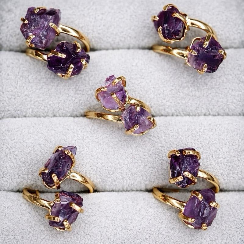 Double Amethyst Ring (Size 5-9)