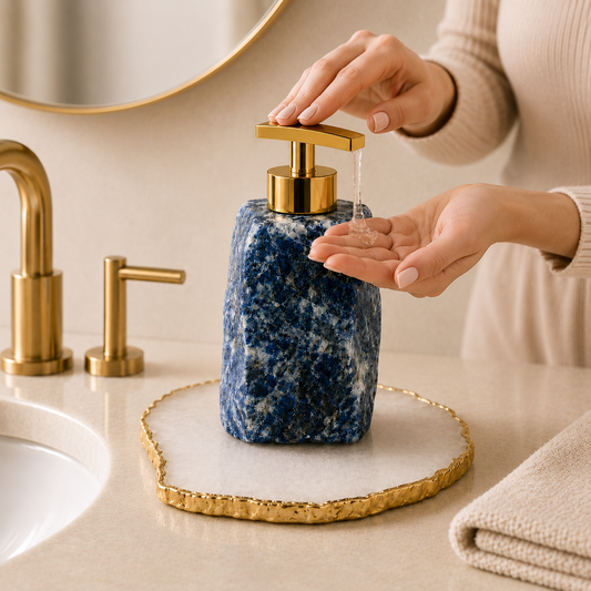 Sodalite Crystal Soap Dispenser