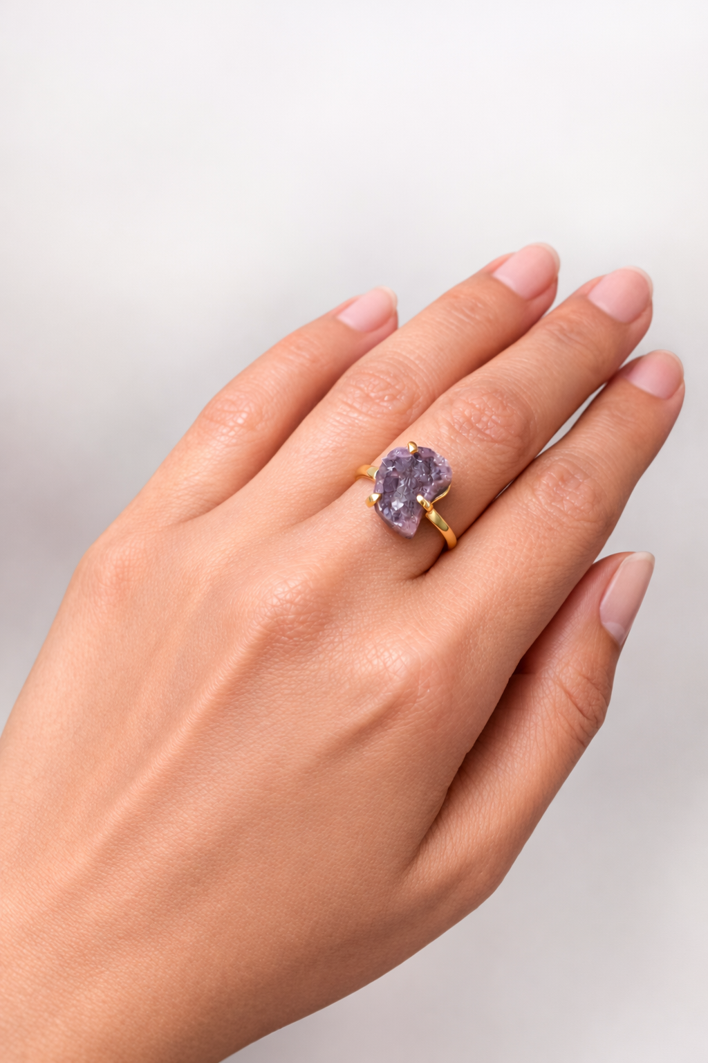 Amethyst Moon Ring (Size 5-8)