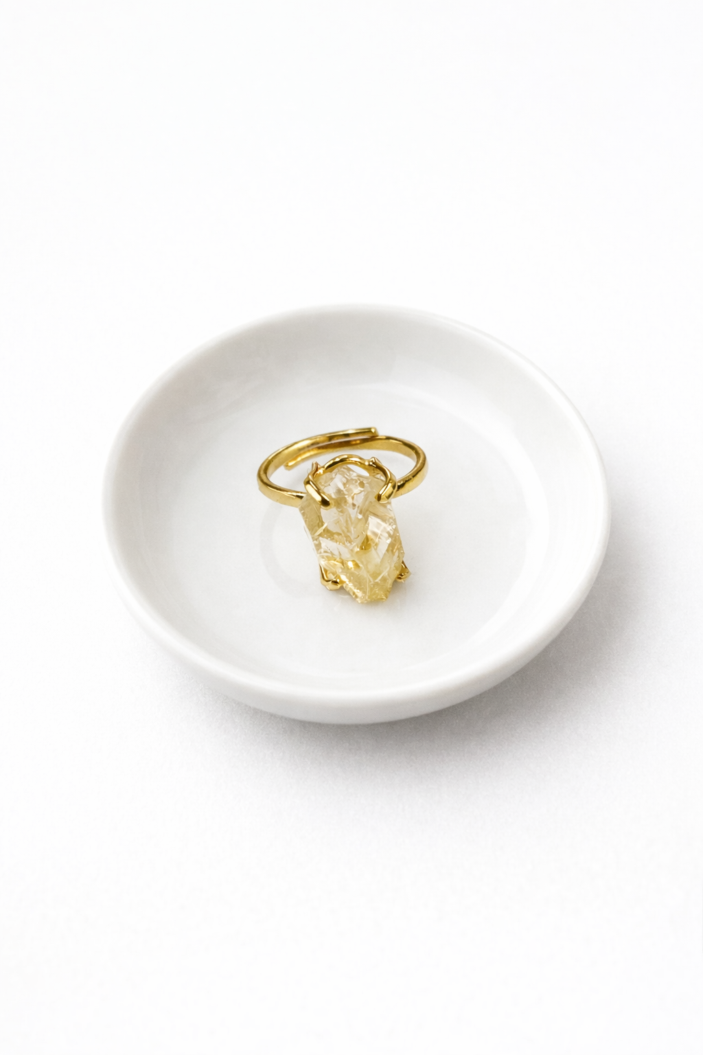 Raw Citrine Solitario Small