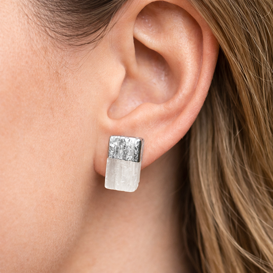 Selenite Stud Earrings
