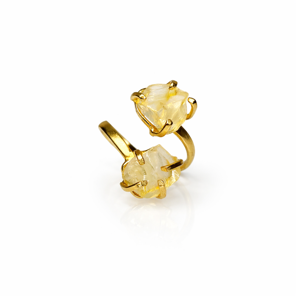 Double Citrine Ring