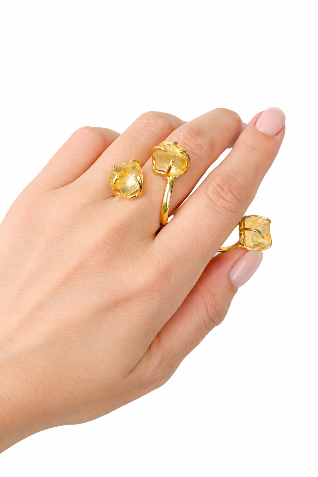Double Citrine Ring