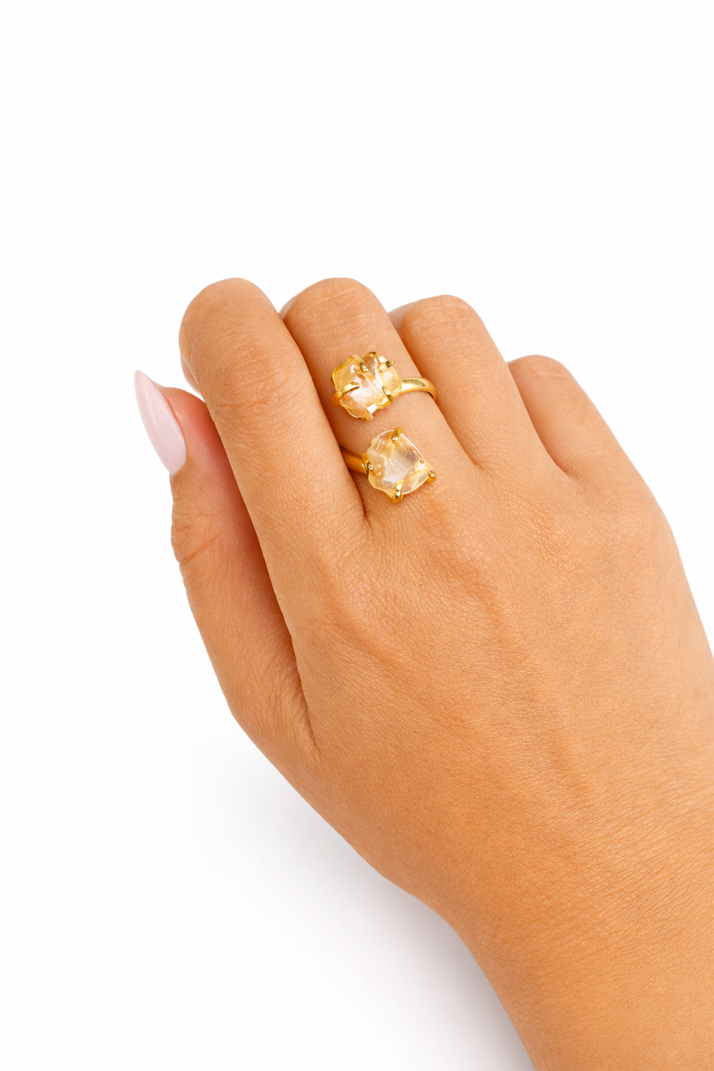 Double Citrine Ring