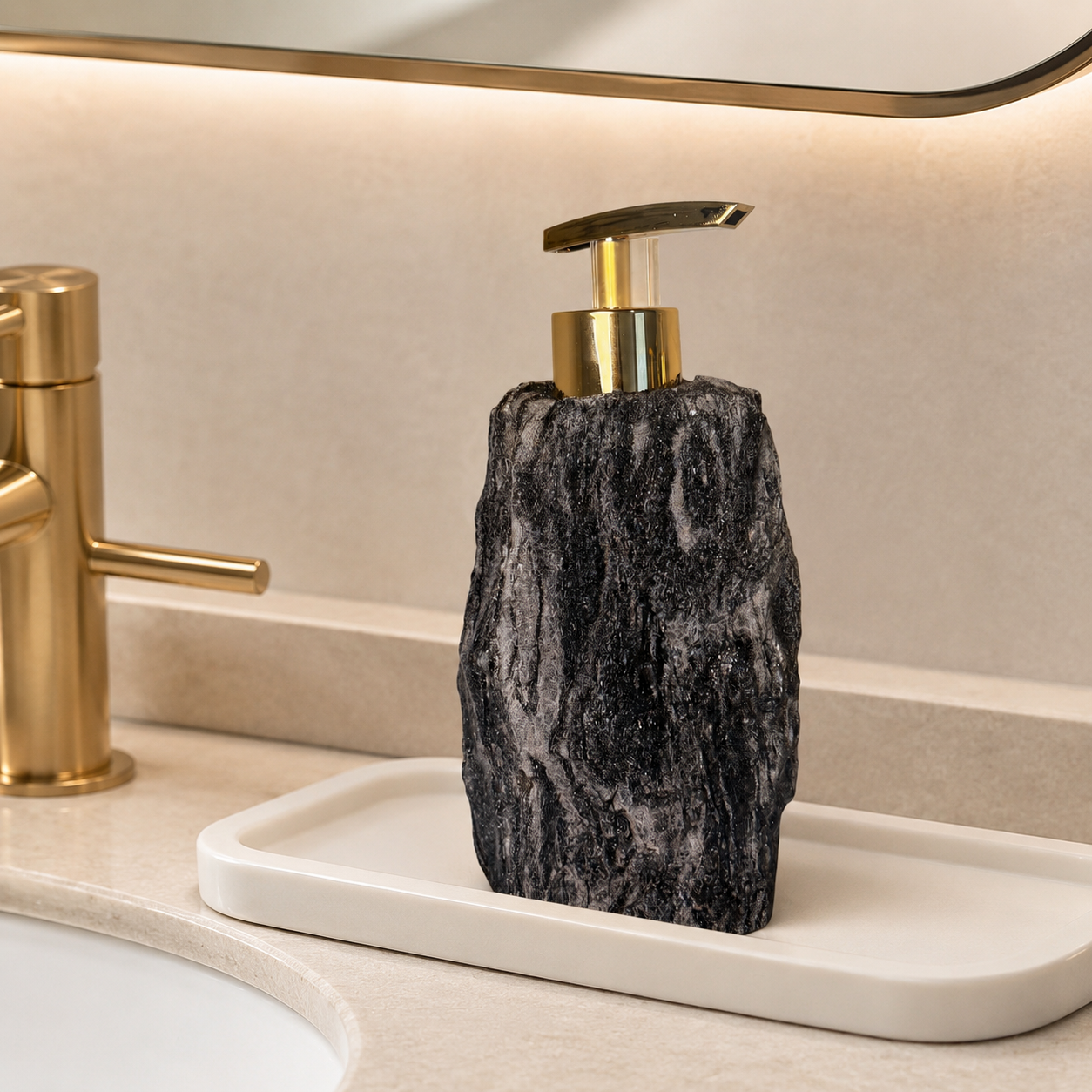 Black Mica Crystal Soap Dispenser