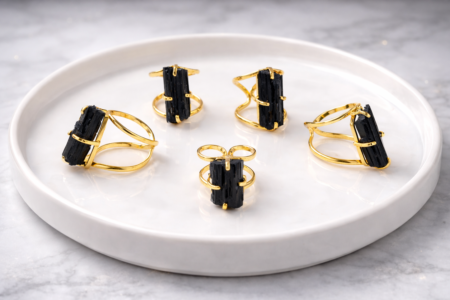 Black Tourmaline Ring (Adjustable 9-13)