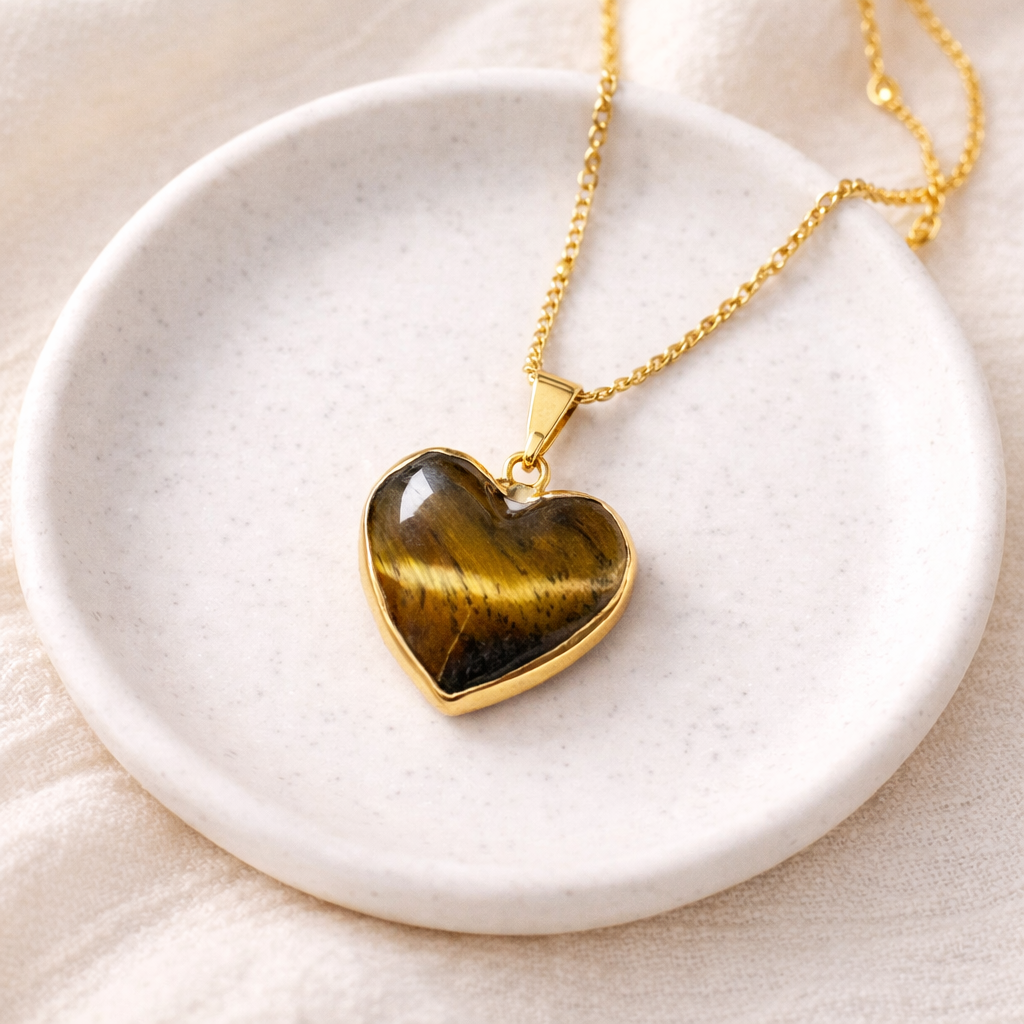 Tiger’s Eye Heart Necklace