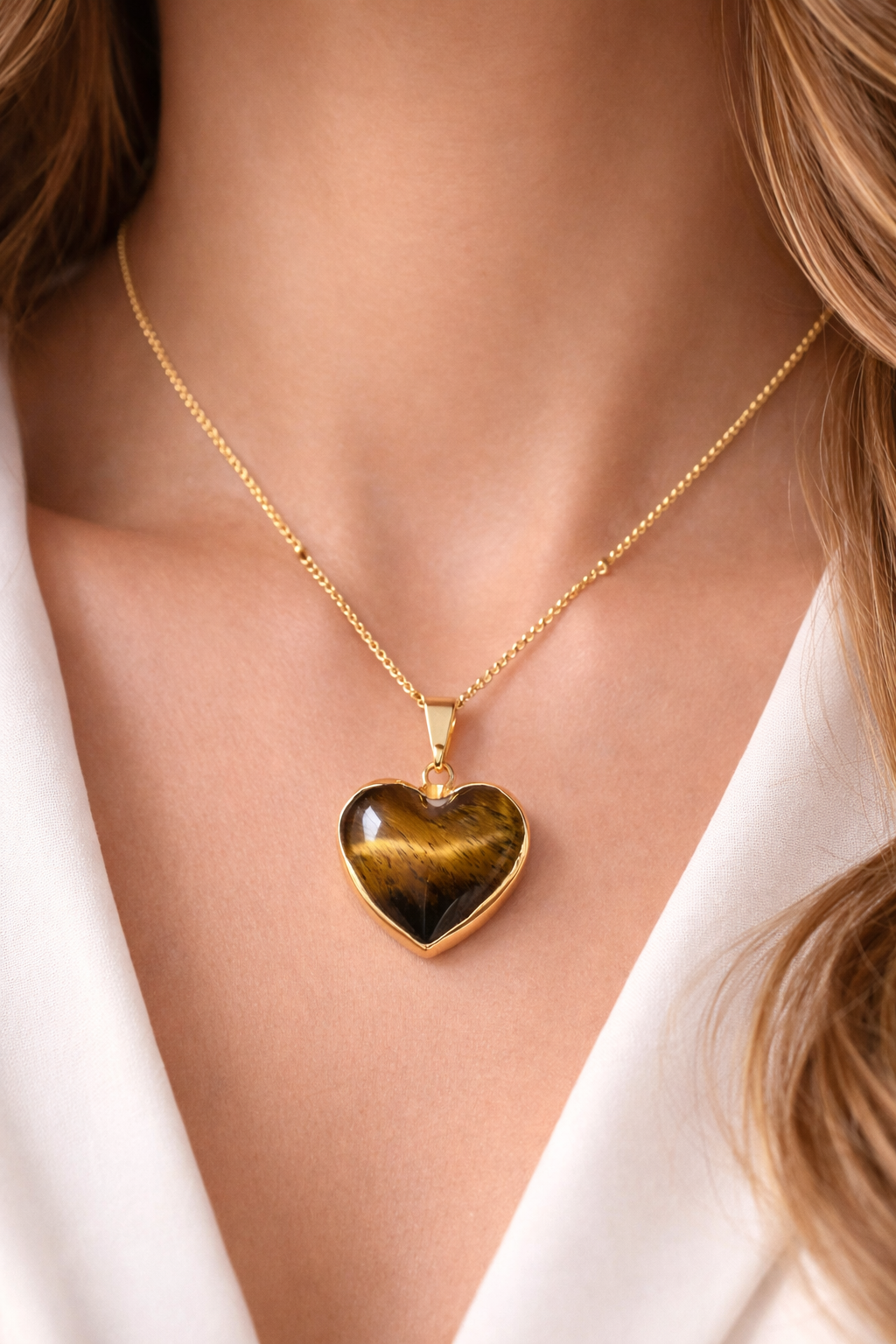 Tiger’s Eye Heart Necklace