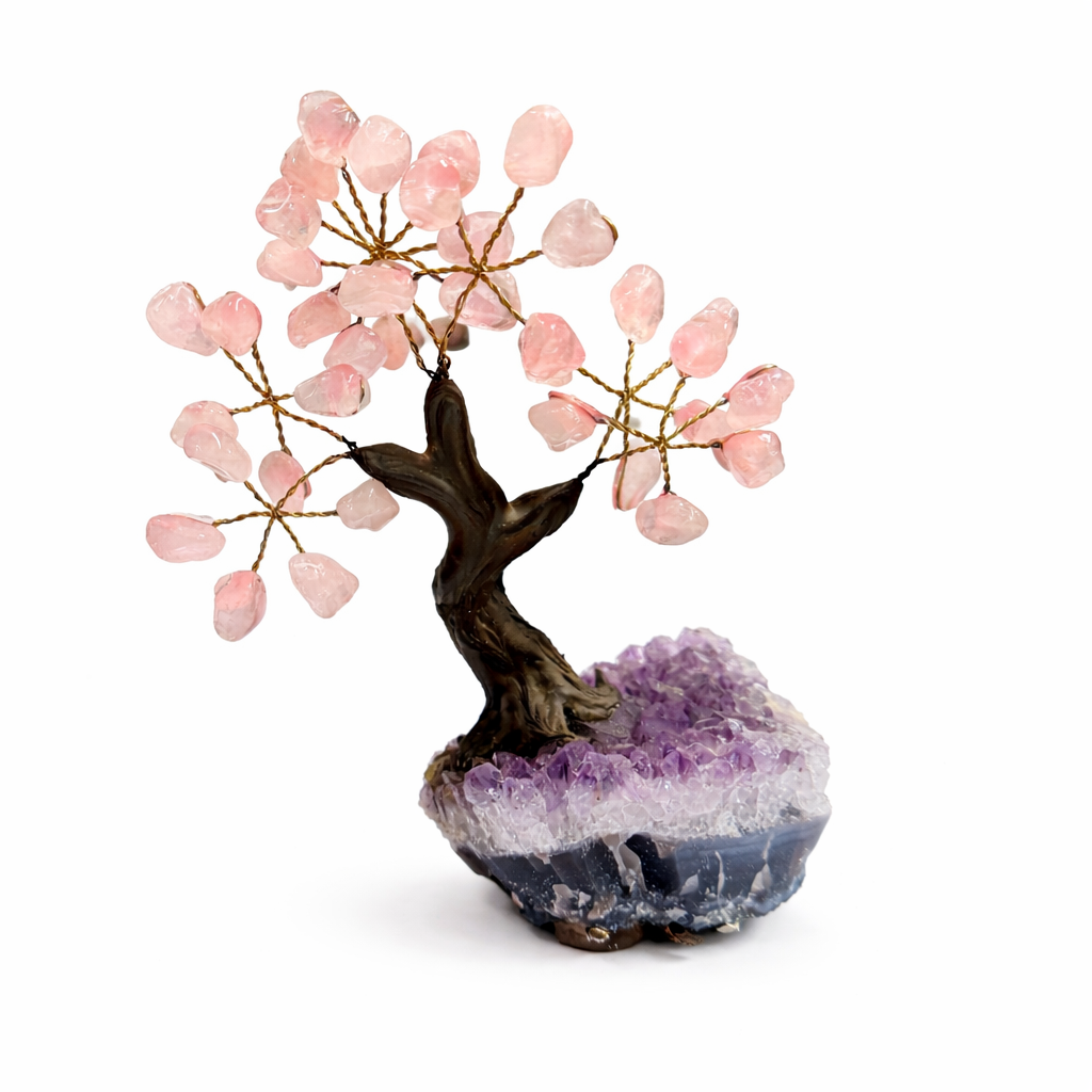 Rose Quartz & Amethyst Tree of Love