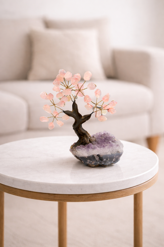 Rose Quartz & Amethyst Tree of Love