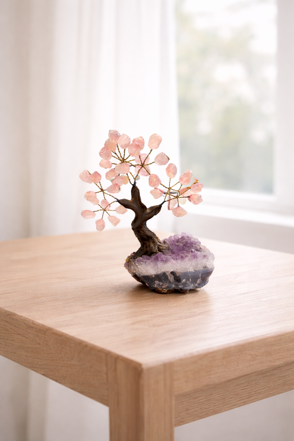 Rose Quartz & Amethyst Tree of Love