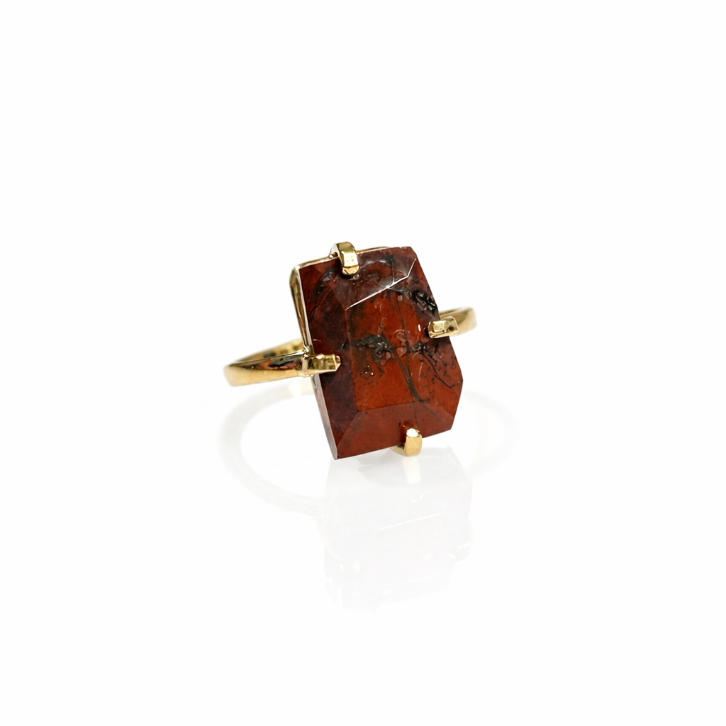 Red Jasper Ring Size 5-9 (Available in Sterling Silver 925 or Gold Plated)