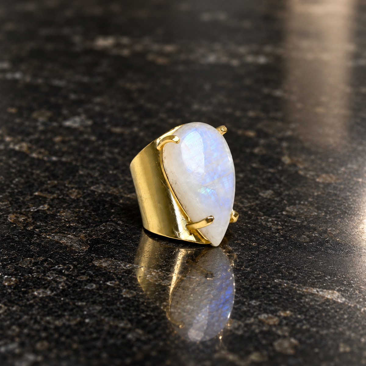 Moonstone Wide Signet Ring