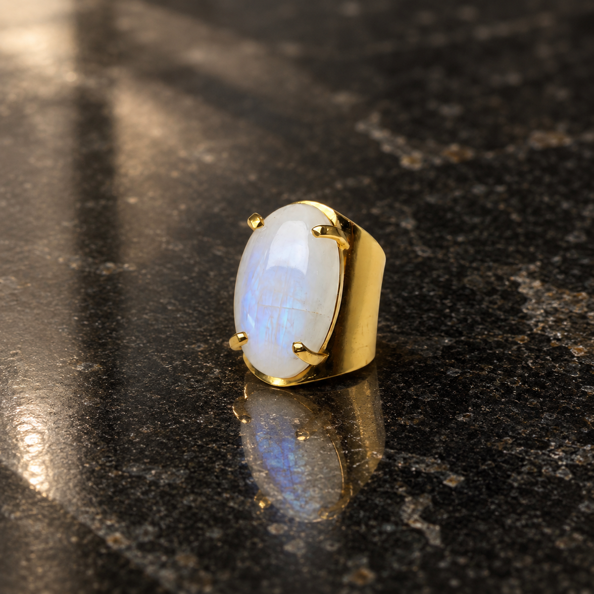 Moonstone Wide Signet Ring