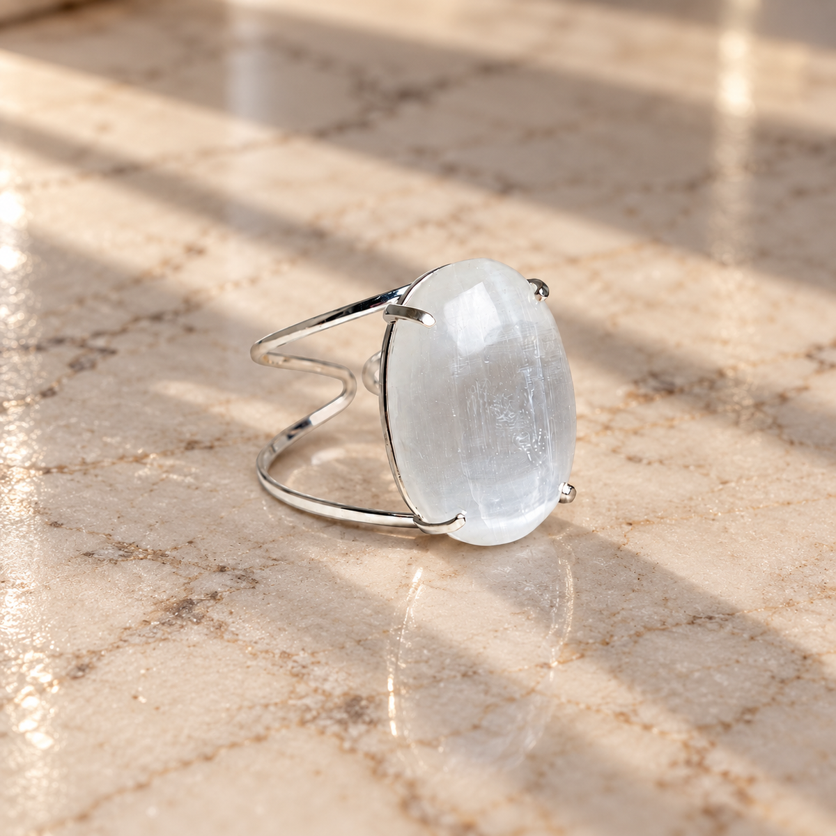 Selenite Bracelet – Heart & Oval