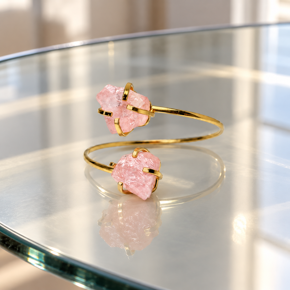 Rose Quartz Double Stone Bracelet