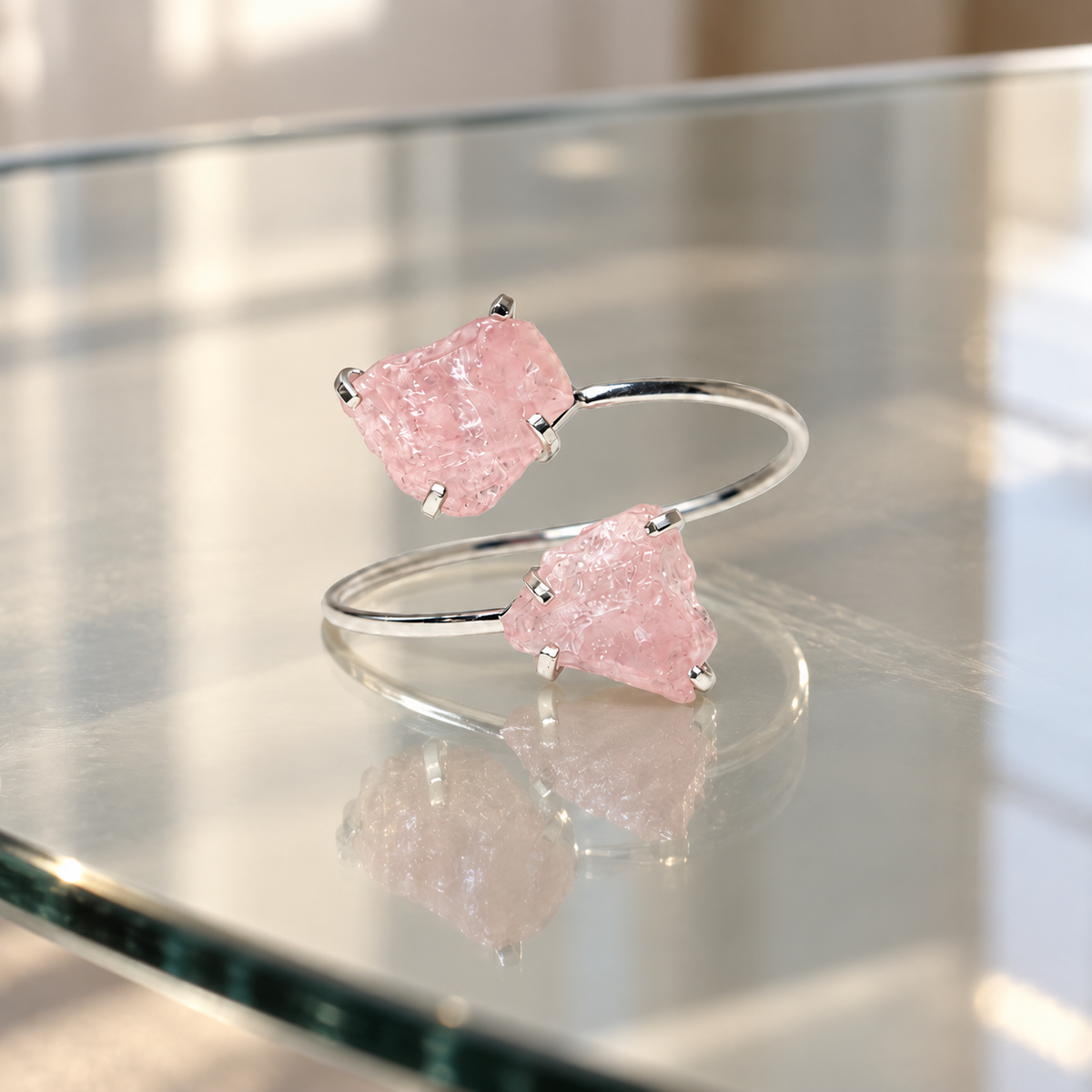 Rose Quartz Double Stone Bracelet