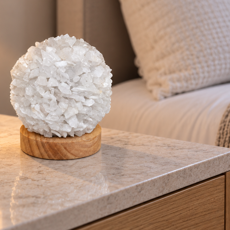 White Quartz Sphere Lamp