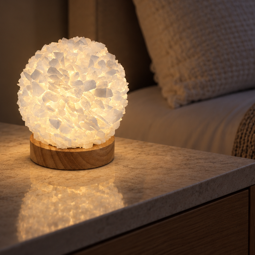 White Quartz Sphere Lamp